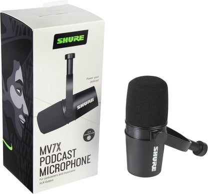 Shure MV7X XLR Dynamic Podcast & Recording Microphone - Black