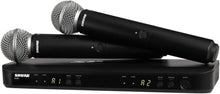 Shure BLX288/SM58 Dual-Channel Wireless Audio System H9 Band (512–542 MHz) – BLX88 Receiver, (2) BLX2 Transmitters with SM58 Dynamic Mic, Up to 14 Hr Battery, 300 ft Range