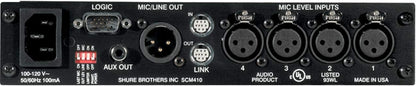 Shure SCM410 4-Channel Automatic Microphone Mixer (12V Phantom Power) with Logic Control, IntelliMix Technology and Adjustable EQ per Channel