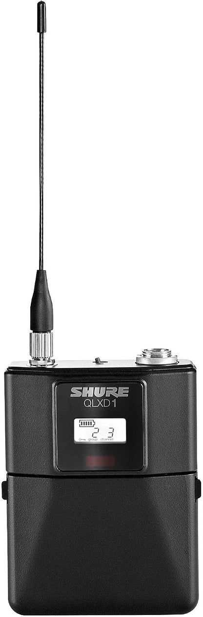 Shure QLXD1 Bodypack Transmitter - for use with QLX-D Digital Wireless Systems, Receiver Sold Separately | V50 Band (QLXD1=-V50)