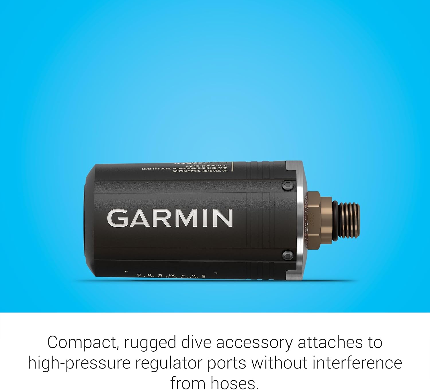 Garmin Descent™ T2 Transceiver, Subwave™ Wireless Communication | Monitor Up to 8 Tanks When Under Water, Pair with Your Compatible Air-Integrated Descent™ Dive Computer (Sold Separately)