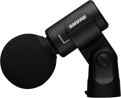 Shure MV88+ Stereo USB Microphone - Condenser Microphone for Streaming and Recording Vocals & Instruments, Mac & Windows Compatible, Real-Time Headphone Monitoring Output, Travel Friendly - Black
