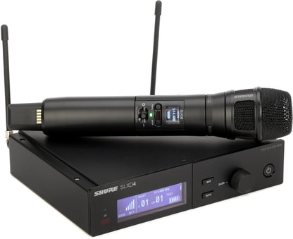 Shure SLXD24/N8SB Wireless Microphone System - Includes SLXD2 Handheld Transmitter with Nexadyne 8/S Black Vocal Mic Capsule and SLXD4 Single Channel Rack Mount Receiver | G58 Band (SLXD24/N8SB-G58)