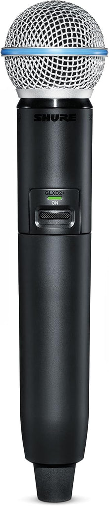 Shure GLXD2+/B58 Handheld Transmitter with BETA 58A Vocal Mic Capsule - for use with GLX-D+ Dual Band Digital Wireless Microphone Systems, Receiver Sold Separately (GLXD2+/B58=-Z3)