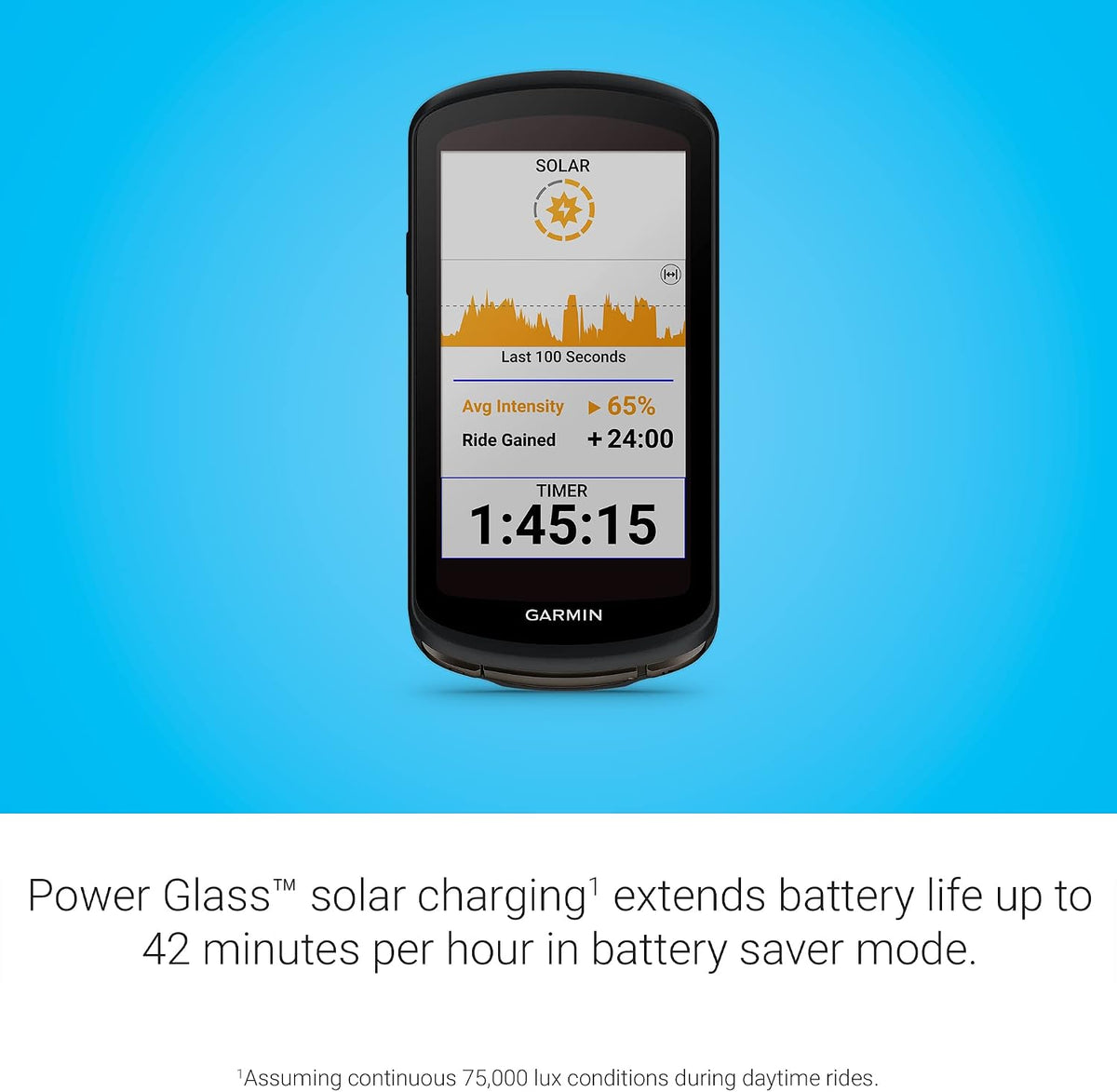Garmin Edge® 1040 Solar, GPS Bike Computer with Solar Charging Capability