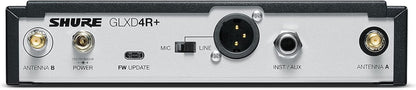 Shure GLXD4R+ Pro Digital Single Channel Rack Mount Receiver - for use with GLX-D+ Dual Band Wireless Systems, Transmitter Sold Separately (GLXD4R+=-Z3)