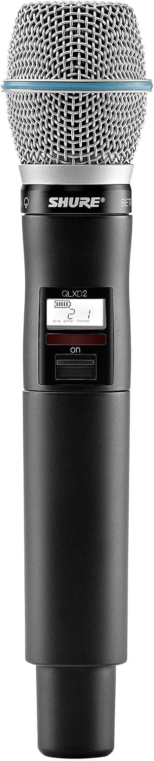 Shure QLXD2/B87A Handheld Transmitter with BETA 87A Vocal Mic Capsule - for use with QLX-D Digital Wireless Microphone Systems, Receiver Sold Separately | G50 Band (QLXD2/B87A=-G50)