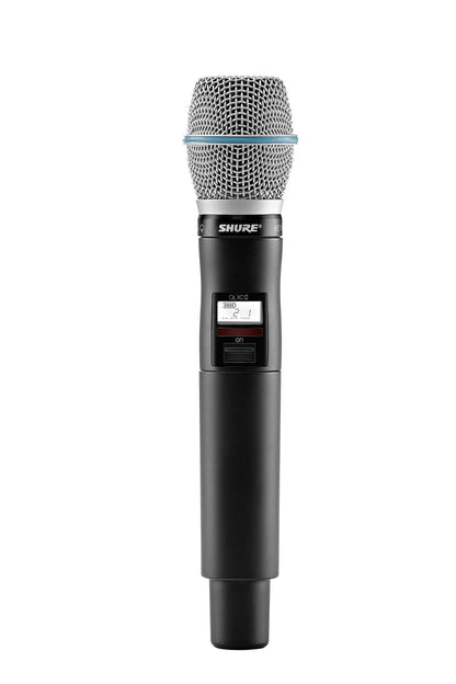 Shure QLXD2/B87C Handheld Transmitter with BETA 87C Vocal Mic Capsule - for use with QLX-D Digital Wireless Microphone Systems, Receiver Sold Separately | G50 Band (QLXD2/B87C=-G50)