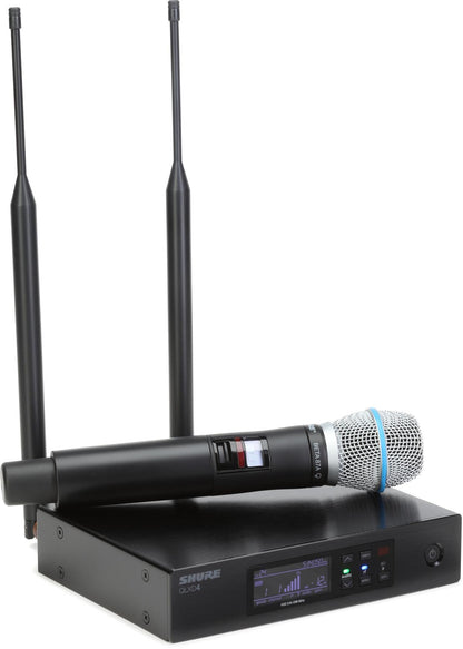 Shure QLXD2/B87A Handheld Transmitter with BETA 87A Vocal Mic Capsule - for use with QLX-D Digital Wireless Microphone Systems, Receiver Sold Separately | G50 Band (QLXD2/B87A=-G50)