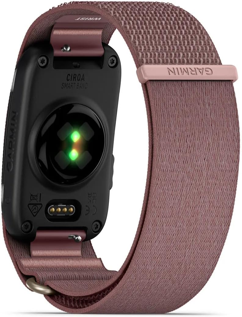 Garmin CIRQA™ Smart Band, No Subscription, L-XL Mauve | Screenless Health & Fitness Tracker, No Subscription Required, Automatically Detects a Variety of Activities