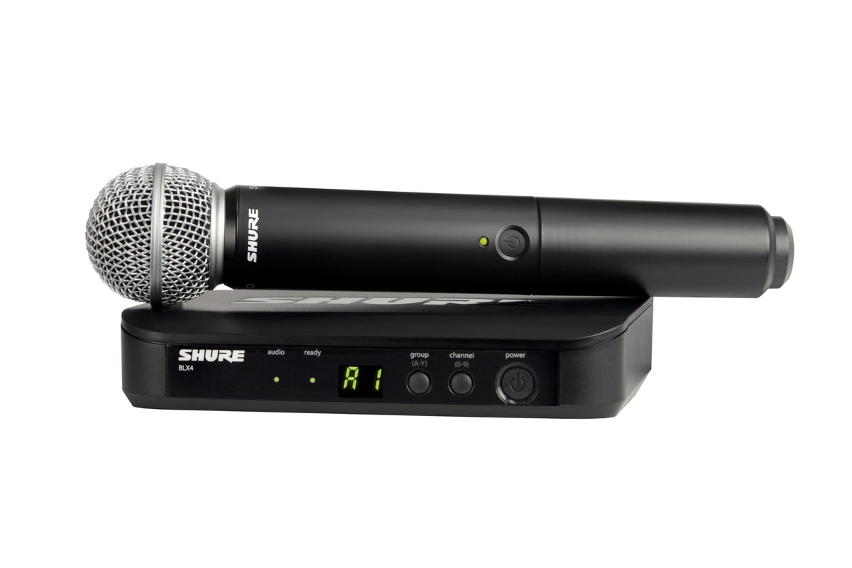 Shure BLX24/SM58 Wireless Microphone System - 14-Hour Battery Life, 300 ft Range, UHF | Includes SM58 Handheld Vocal Mic, Single Channel Receiver | H9 Band (BLX24/SM58-H9)