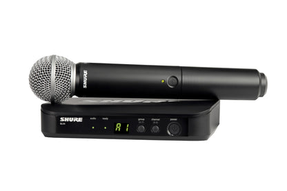 Shure BLX24/SM58 Wireless Microphone System - 14-Hour Battery Life, 300 ft Range, UHF | Includes SM58 Handheld Vocal Mic, Single Channel Receiver | H9 Band (BLX24/SM58-H9)