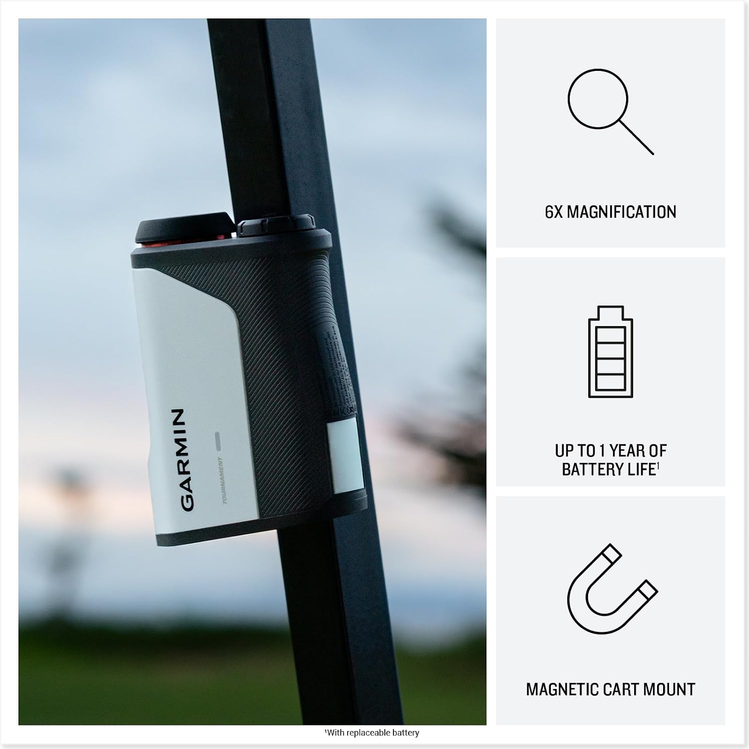 Garmin Approach® Z10, Compact Laser Rangefinder | Range up to 350 Yards with 6x Magnification, Sends Ranged Distances to Your Compatible Garmin Golf Smartwatch or Handheld