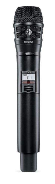 Shure QLXD2/K8B Handheld Transmitter with KSM8 Black Vocal Mic Capsule - for use with QLX-D Digital Wireless Microphone Systems, Receiver Sold Separately | G50 Band (QLXD2/K8B=-G50)