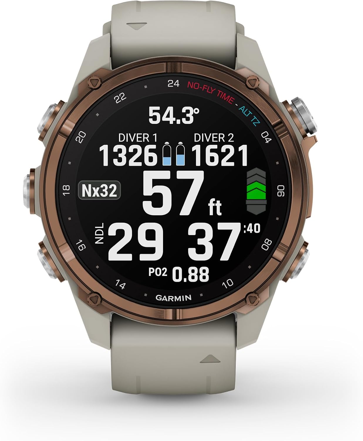 Garmin Descent™ Mk3i, Watch-Style Dive Computer, 43mm, French Gray | Subwave Sonar Networking, Multiple Dive Modes, Dive Focused Design, Dive Readiness Tool, Built-In Flashlight, Dive Log