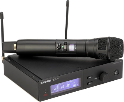 Shure SLXD24/N8SB Wireless Microphone System - Includes SLXD2 Handheld Transmitter with Nexadyne 8/S Black Vocal Mic Capsule and SLXD4 Single Channel Rack Mount Receiver | G58 Band (SLXD24/N8SB-G58)