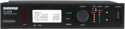 Shure ULXD4 Single Channel Receiver - for use with ULX-D Digital Wireless Microphone Systems, Transmitter Sold Separately | V50 Band (ULXD4=-V50)