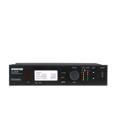 Shure ULXD4 Single Channel Receiver - for use with ULX-D Digital Wireless Microphone Systems, Transmitter Sold Separately | J50A Band (ULXD4=-J50A)