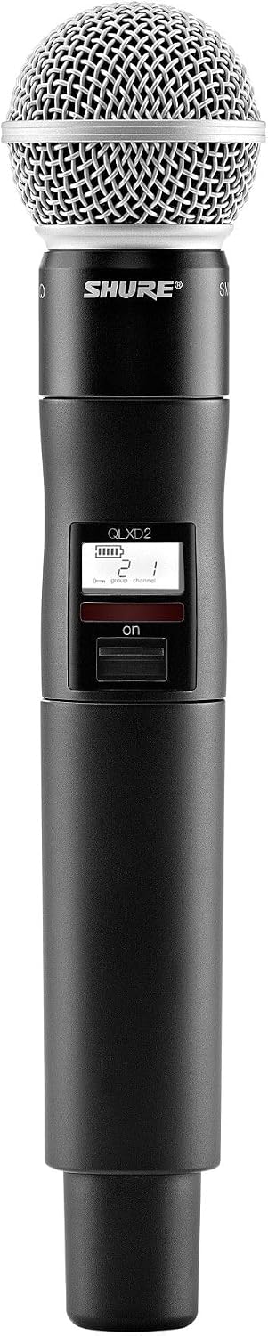 Shure QLXD2 Handheld Transmitter with SM58 Vocal Mic Capsule for QLX-D Digital Wireless Systems, Receiver Sold Separately, H50 Band