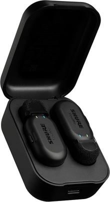 Shure MoveMic Two - Pro Direct to Phone Wireless Lavalier Microphones for iPhone & Android, 2 Bluetooth Mini Mics, 24 Hours Charge, Quick Set Up, IPX4, Compact & Portable Clip Lavs (MV-Two-Z7)