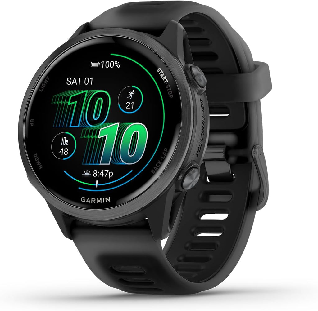 Garmin Forerunner® 570, 42mm, Aluminum, Black | Smaller-Sized Advanced GPS Running & Triathlon Smartwatch, AMOLED Display, Training & Recovery Features