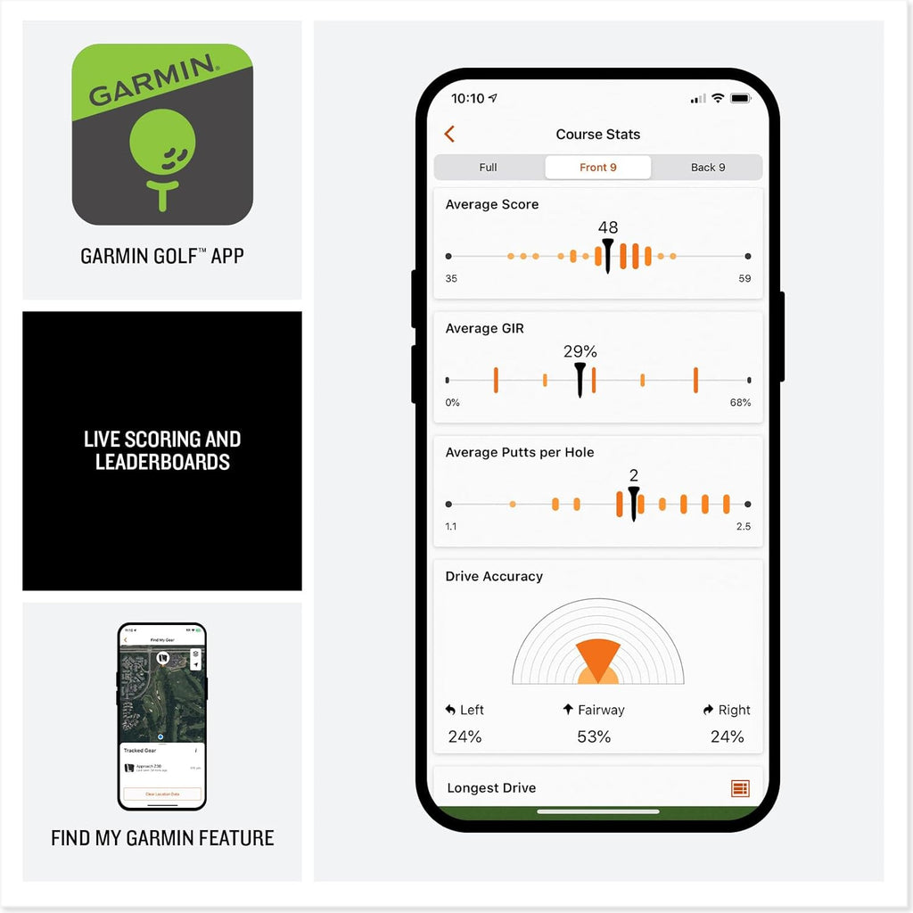 Garmin Approach® G82, Portable Golf Launch Monitor & Premium GPS Handheld | Large 5" High-Resolution Touchscreen Display, Integrated Launch Monitor, Putting Metrics, 43,000+ Preloaded Courses