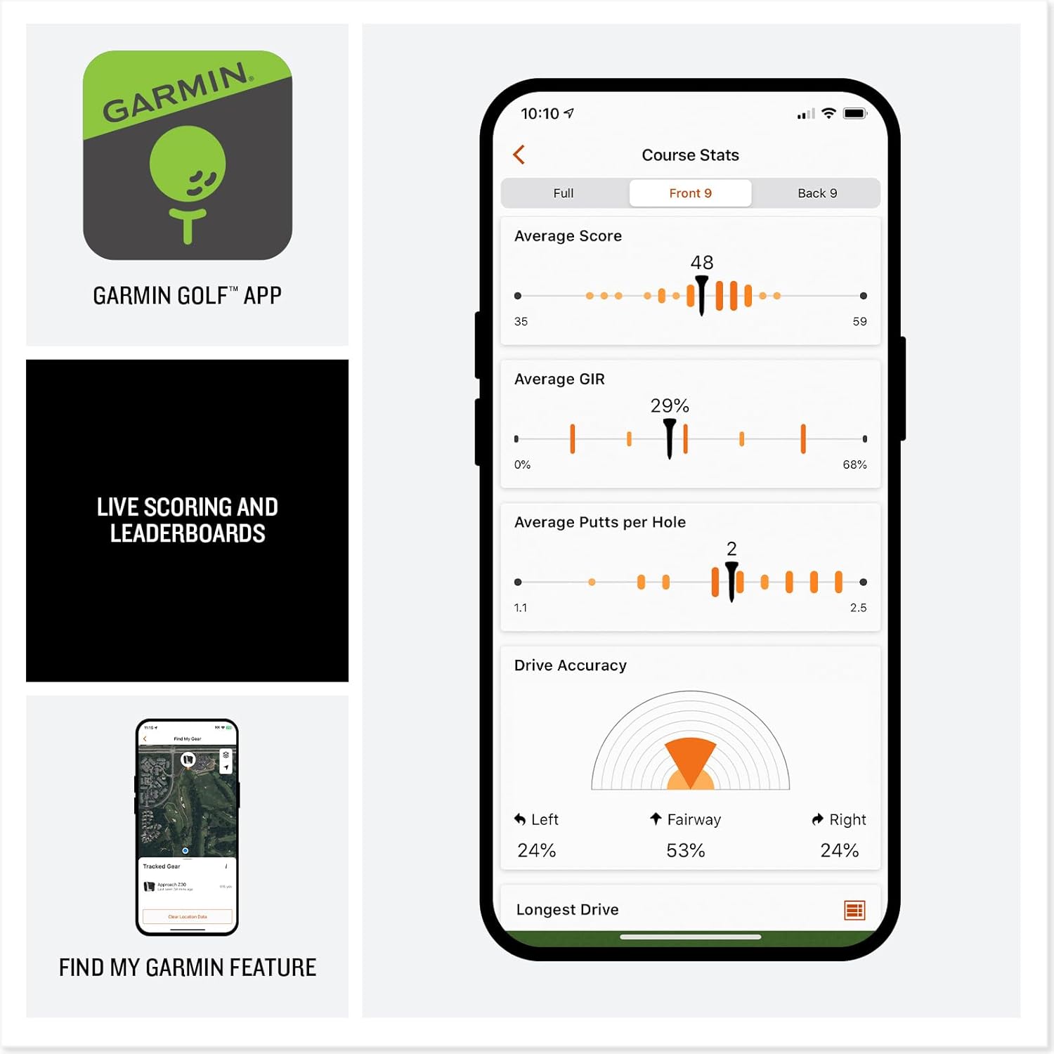 Garmin Approach® G82, Portable Golf Launch Monitor & Premium GPS Handheld | Large 5" High-Resolution Touchscreen Display, Integrated Launch Monitor, Putting Metrics, 43,000+ Preloaded Courses
