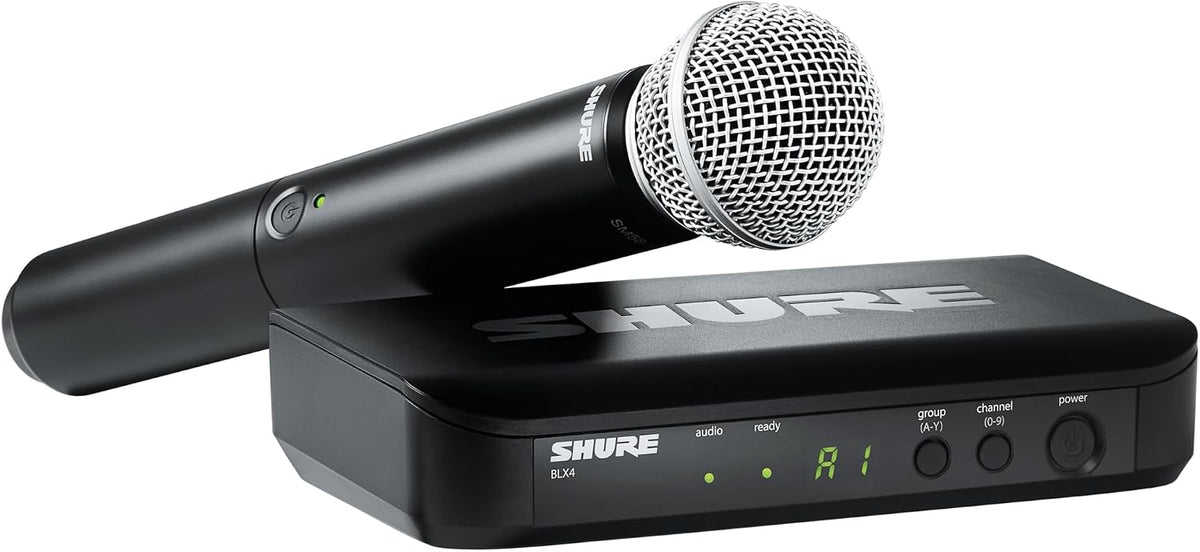 Shure BLX24/SM58 Wireless Microphone System - 14-Hour Battery Life, 300 ft Range, UHF | Includes SM58 Handheld Vocal Mic, Single Channel Receiver | H9 Band (BLX24/SM58-H9)
