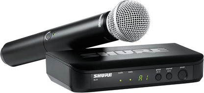 Shure BLX24/SM58 Wireless Microphone System - 14-Hour Battery Life, 300 ft Range, UHF | Includes SM58 Handheld Vocal Mic, Single Channel Receiver | H9 Band (BLX24/SM58-H9)