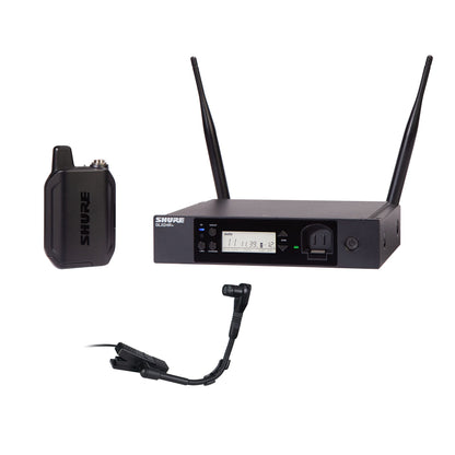 Shure GLXD14+/B98 Dual Band Digital Wireless Microphone System for Brass, Woodwinds, Percussion - 12-Hour Battery Life, 100 ft Range | Clip-on Instrument Mic, Single Channel Receiver (GLXD14+/B98-Z3)