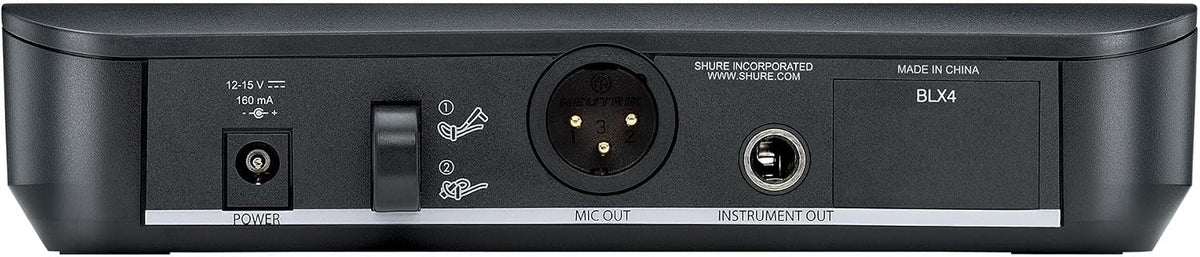 Shure BLX14/B98 Instrument Audio System H9 Band (512–542 MHz) – BLX4 Receiver, BLX1 Bodypack & BETA 98H/C Clip-On Mic for Brass, Woodwinds & Percussion, Up to 14 Hr Battery, 300 ft Range