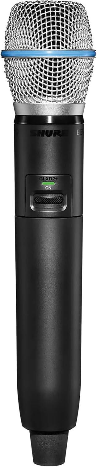 Shure GLXD24R+/B87A Dual Band Pro Digital Wireless Microphone System - 12-Hour Battery Life, 100 ft Range | BETA 587 Handheld Vocal Mic, Single Channel Rack Mount Receiver (GLXD24R+/B87A-Z3)