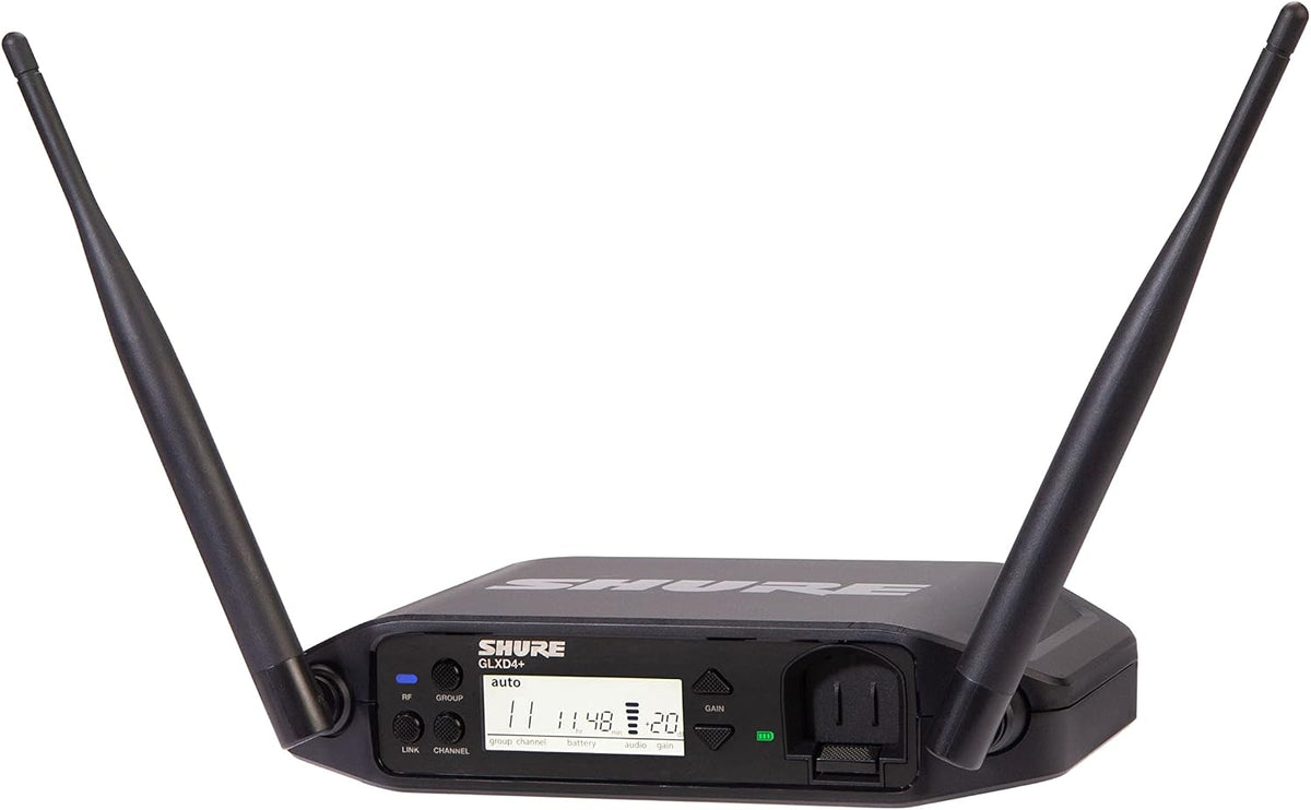 Shure GLXD4+ Pro Digital Single Channel Receiver - for use with GLX-D+ Dual Band Wireless Systems, Transmitter Sold Separately (GLXD4+=-Z3)