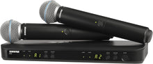 Shure BLX288/B58 Dual-Channel Wireless Audio System H11 Band (572–596 MHz) – BLX88 Receiver, (2) BLX2 Transmitters with Beta 58A Mic, Up to 14 Hr Battery, 300 ft Range