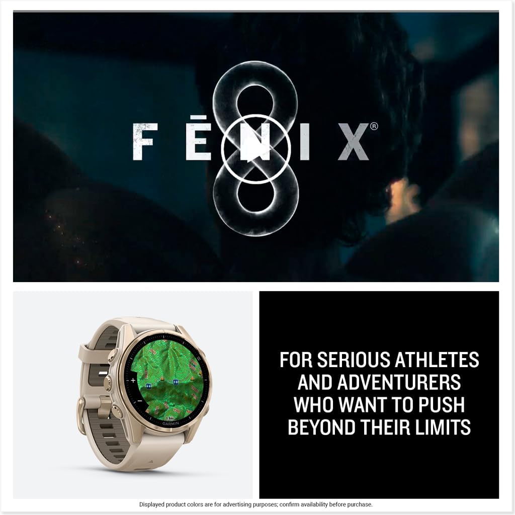 Garmin fēnix® 8, Sapphire, 43mm, Fog Gray/Dark Sandstone | Premium Multisport Smartwatch, AMOLED Display, GPS, Built-In Flashlight, Dive-Rated, Built-In Speakers & Mic