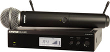 Shure BLX24R/SM58 Rack-Mount Wireless Audio System H10 Band (542–572 MHz) – BLX4R Receiver, BLX2 Transmitter with SM58 Dynamic Mic, Up to 14 Hr Battery, 300 ft Range