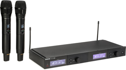 Shure SLXD24/N8SB Wireless Microphone System - Includes SLXD2 Handheld Transmitter with Nexadyne 8/S Black Vocal Mic Capsule and SLXD4 Single Channel Rack Mount Receiver | G58 Band (SLXD24/N8SB-G58)