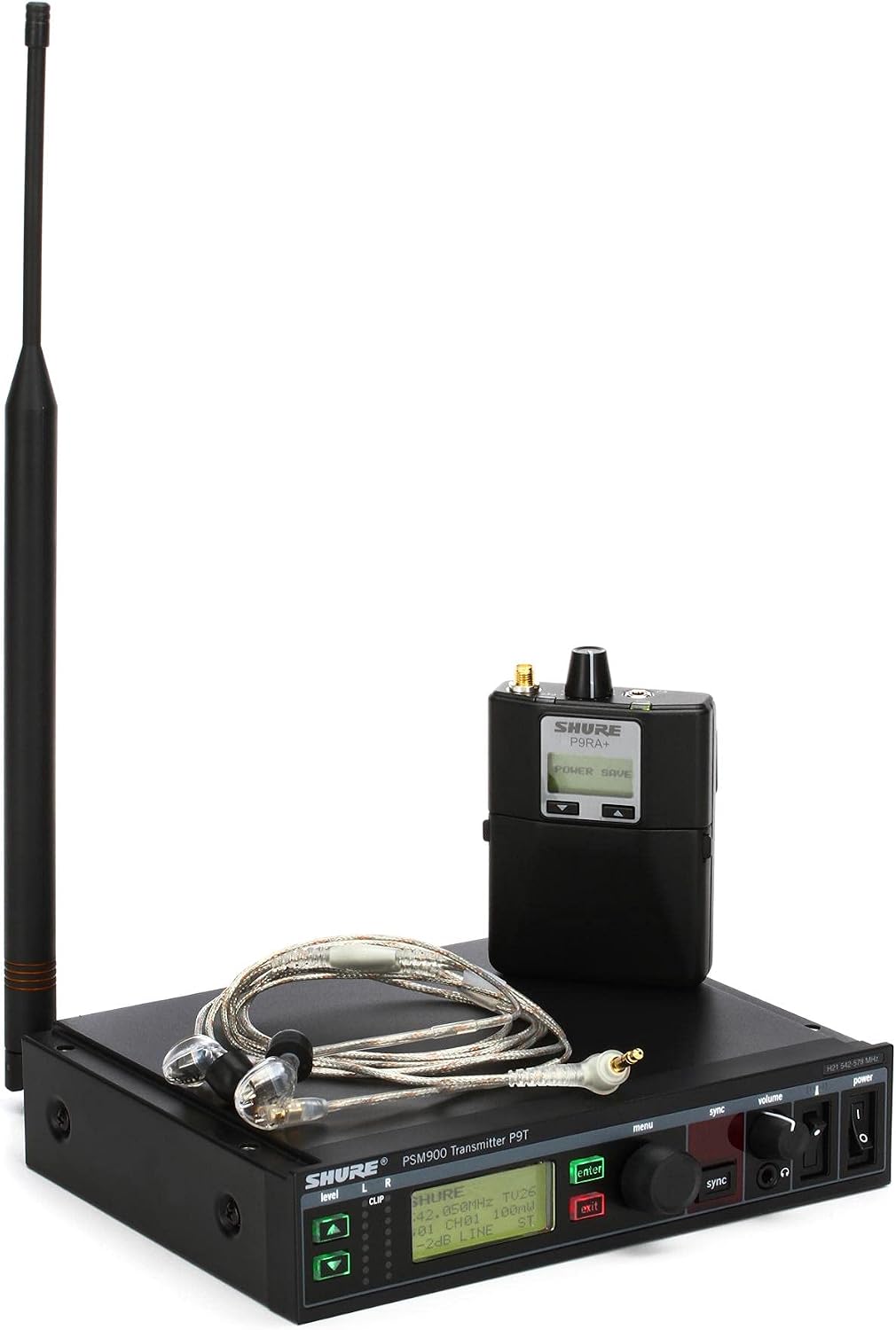 Shure P9TRA+425CL Wireless Bodypack Receiver with SE425CL - H21 Band