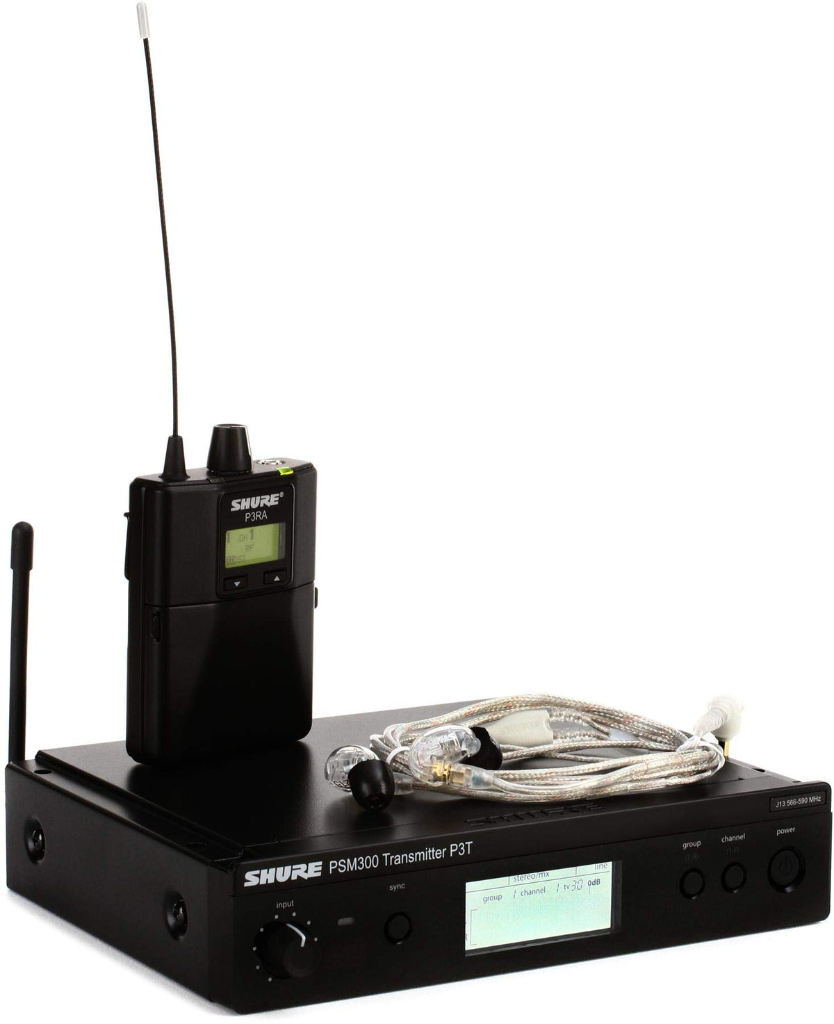 Shure PSM300 P3TRA215CL Pro Wireless in-Ear Personal Monitoring System with SE215-CL Earphones - H20 Band