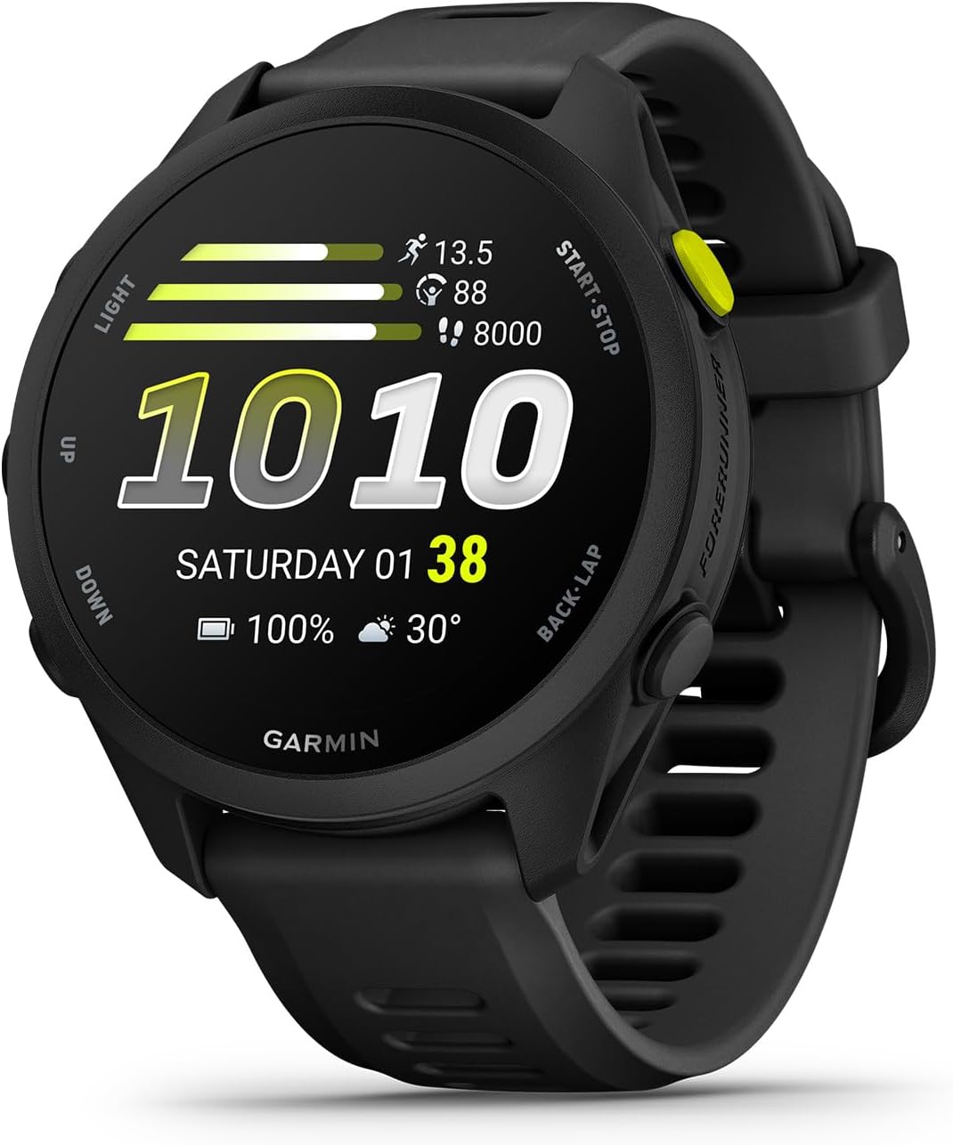 Garmin Forerunner® 70, 43mm, Black | Beginner-Level Running Smartwatch, Pace, Distance and Heart Rate, Daily Suggested Workouts, Adaptive Training Plans