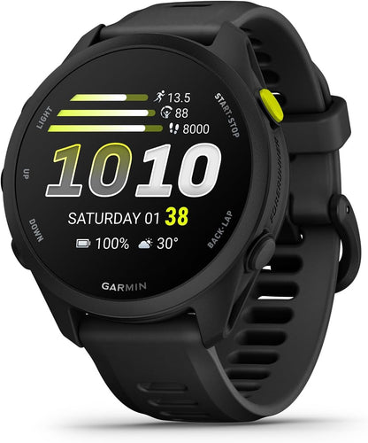 Garmin Forerunner® 70, 43mm, Black | Beginner-Level Running Smartwatch, Pace, Distance and Heart Rate, Daily Suggested Workouts, Adaptive Training Plans