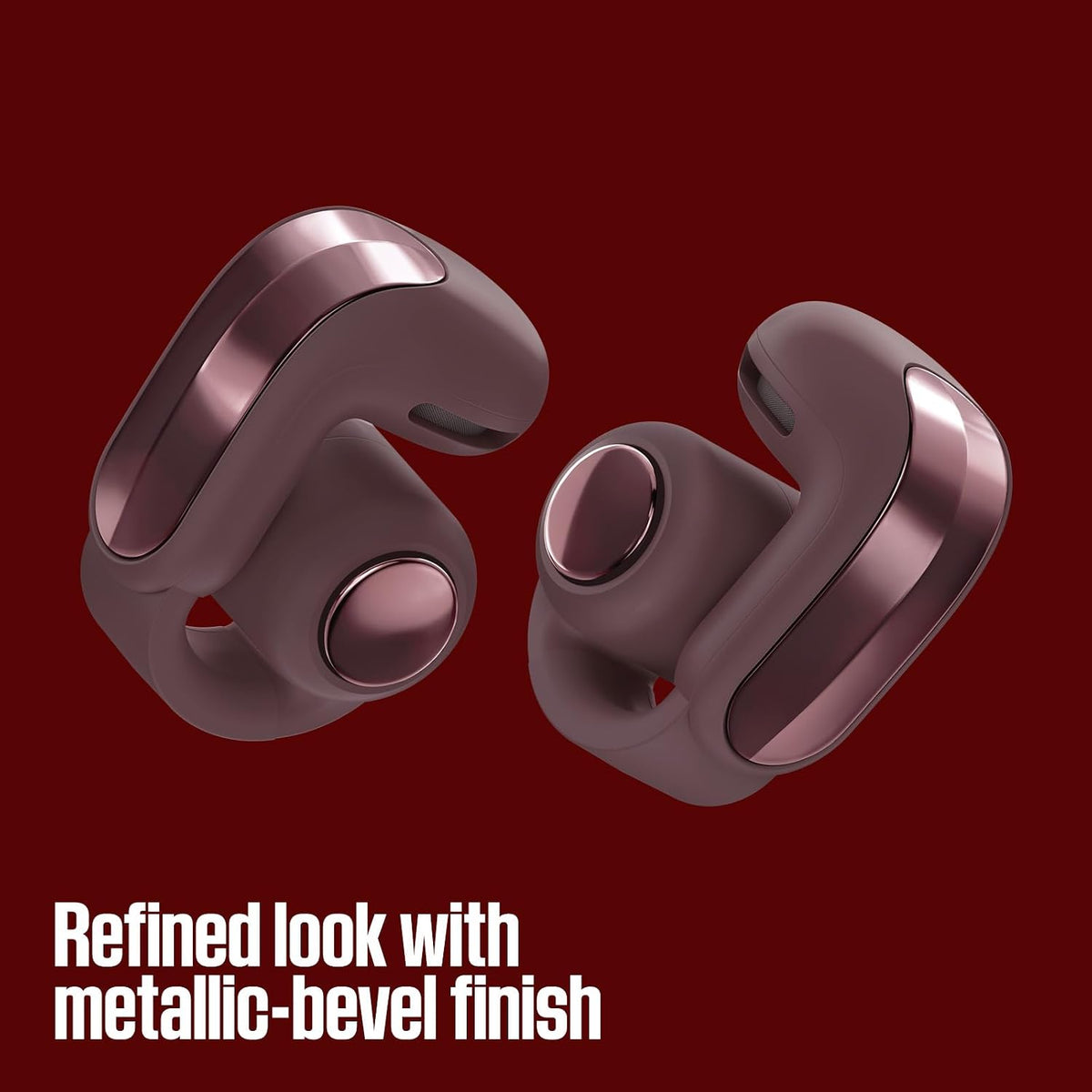 Bose Ultra Open Earbuds (2nd Gen) - Open-Ear, Clip-On, Wireless Earbuds, Bluetooth, Immersive Audio, Wireless Charging, Up to 28 Hrs of Audio, Ideal for Traveling, School, and Office, Cherry Chocolate