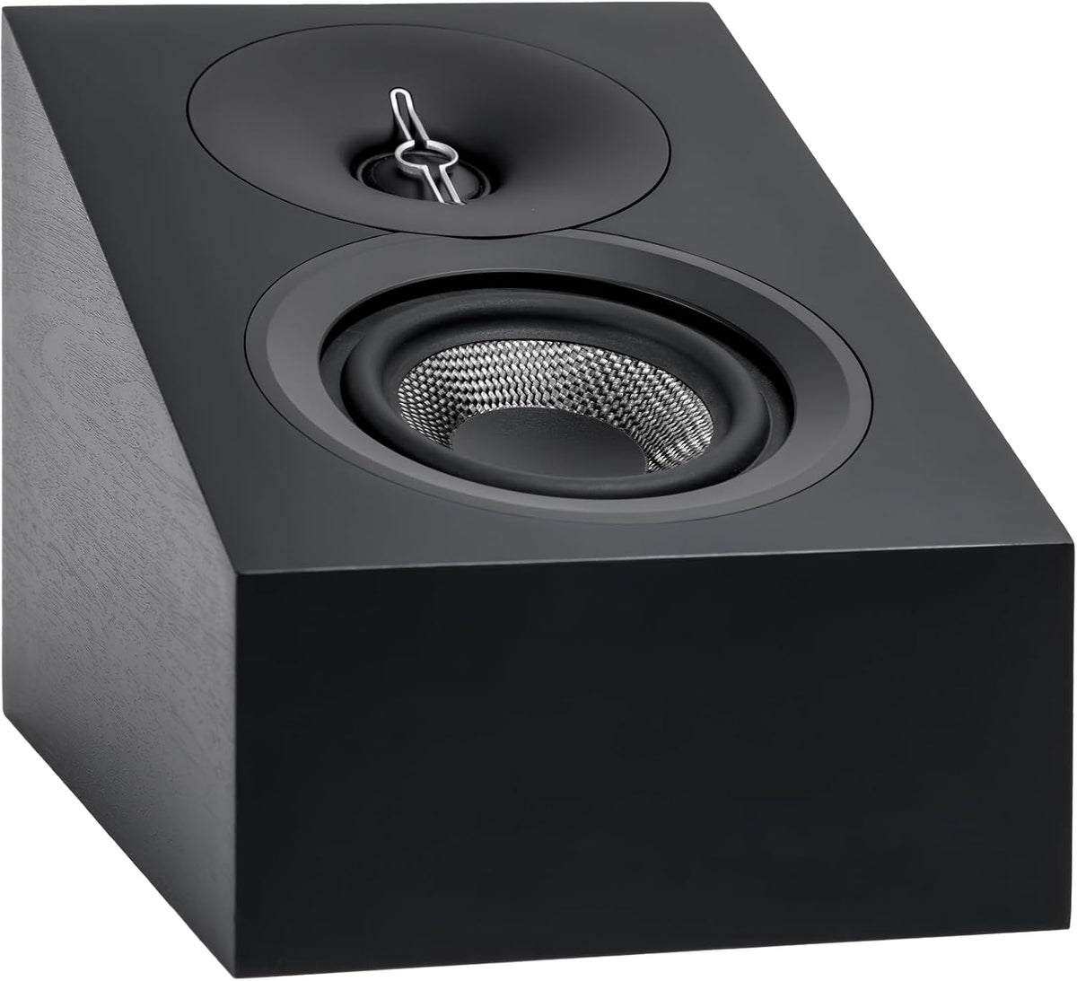 ELAC Debut 3.0 DA43-BK Atmos-Enabled On-Wall Speakers, Black Ash (Pair) - 1” Aluminum Dome Tweeter & 4” Aramid Fiber Woofer - 2-Way Bass Reflex - 48Hz to 38KHz Response