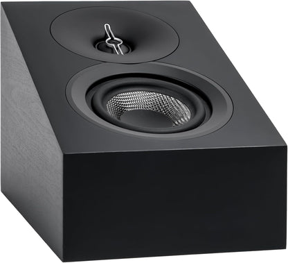 ELAC Debut 3.0 DA43-BK Atmos-Enabled On-Wall Speakers, Black Ash (Pair) - 1” Aluminum Dome Tweeter & 4” Aramid Fiber Woofer - 2-Way Bass Reflex - 48Hz to 38KHz Response