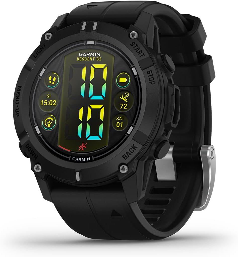 Garmin Descent™ G2, Watch-Style Dive Computer, 46mm, Black | AMOLED Display, Built for Diving, Multiple Dive Modes, Dive Log, Eco-Friendly Design, Advanced Training Features