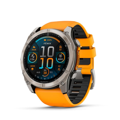 Garmin fēnix® 8, Sapphire, 47mm, DLC Titanium, Black/Pebble Gray | Premium Multisport Smartwatch, AMOLED Display, GPS, Built-In Flashlight, Dive-Rated, Built-In Speakers & Mic