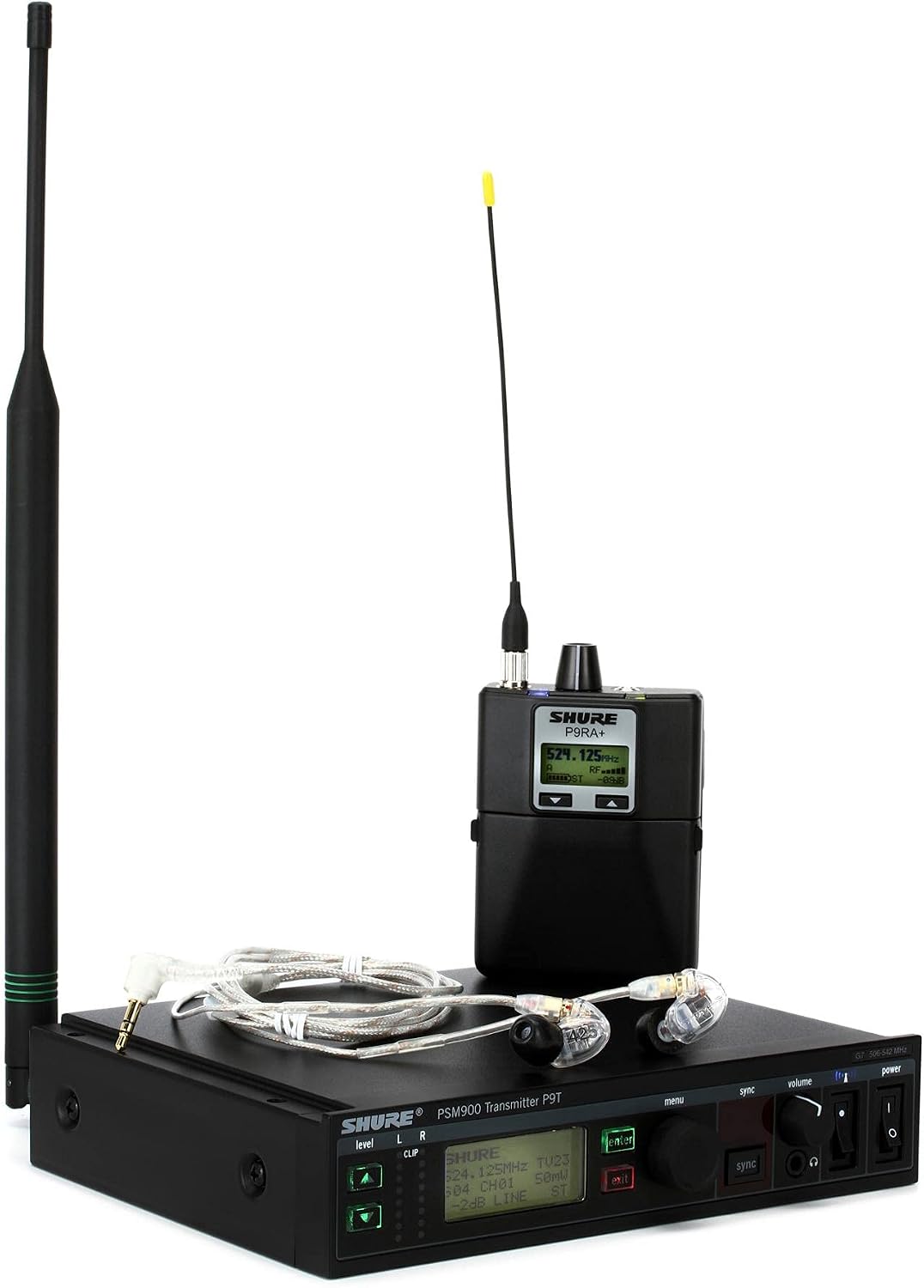 Shure P9TRA+425CL Wireless Bodypack Receiver with SE425CL - G7 Band