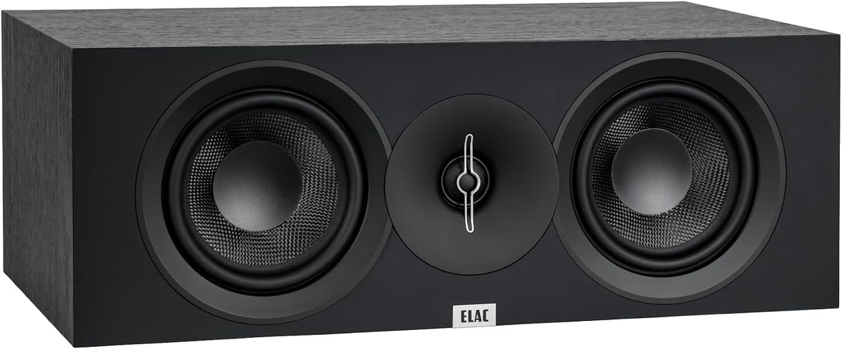 ELAC Debut 3.0 DC53-BK Center Channel Speaker, Black Ash - 1” Aluminum Dome Tweeter & Dual 5.25” Aramid Fiber Woofers - 2-Way Bass Reflex - 57Hz to 38KHz Response