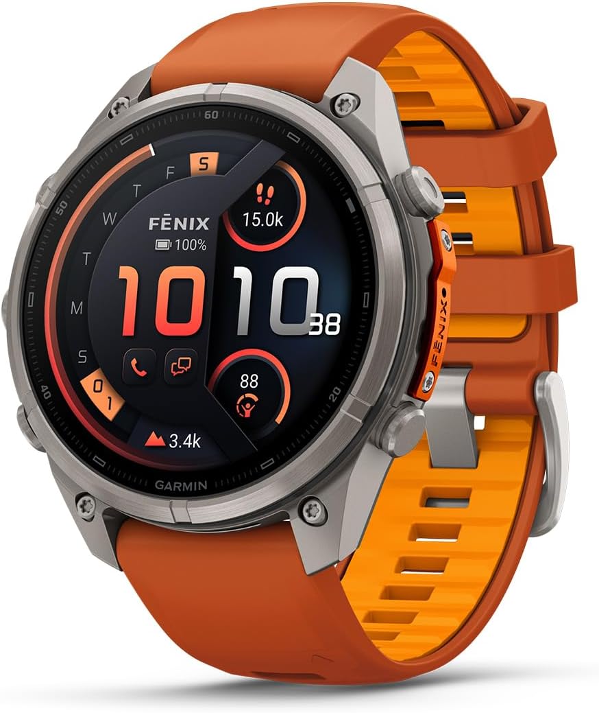 Garmin fēnix® 9 Pro, inReach®, Titanium, 47mm, Autumn Orange/Spark Orange