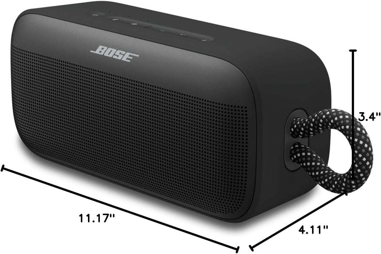 Bose SoundLink Plus Portable Bluetooth Speaker, Wireless Outdoor Speaker, Up to 20 Hours Battery Life, Waterproof and Dustproof, Black